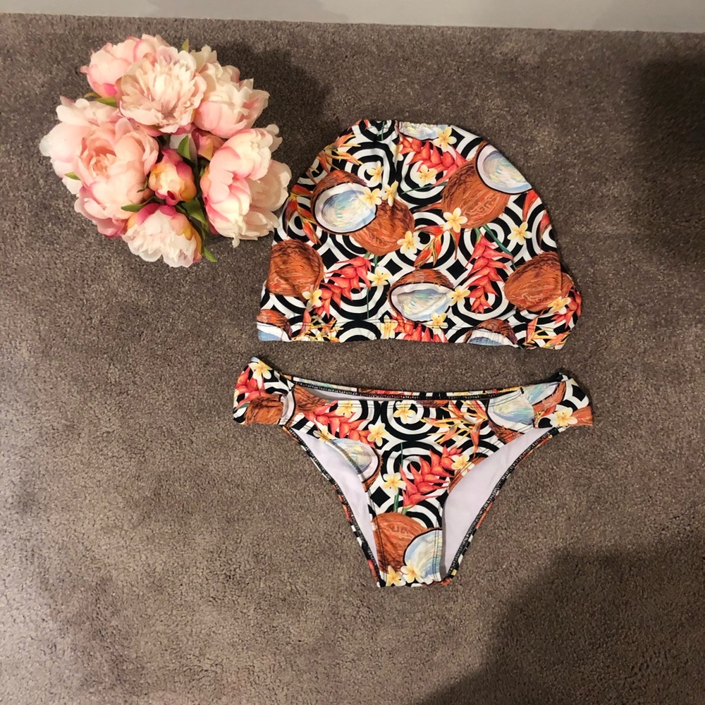 Brazilian Coconut Pattern Bikini (Top and Bottom)